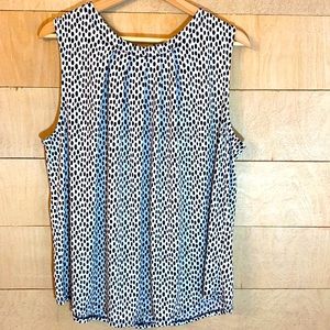 Adrianna Papell Sleeveless Polka Dot Blouse XL